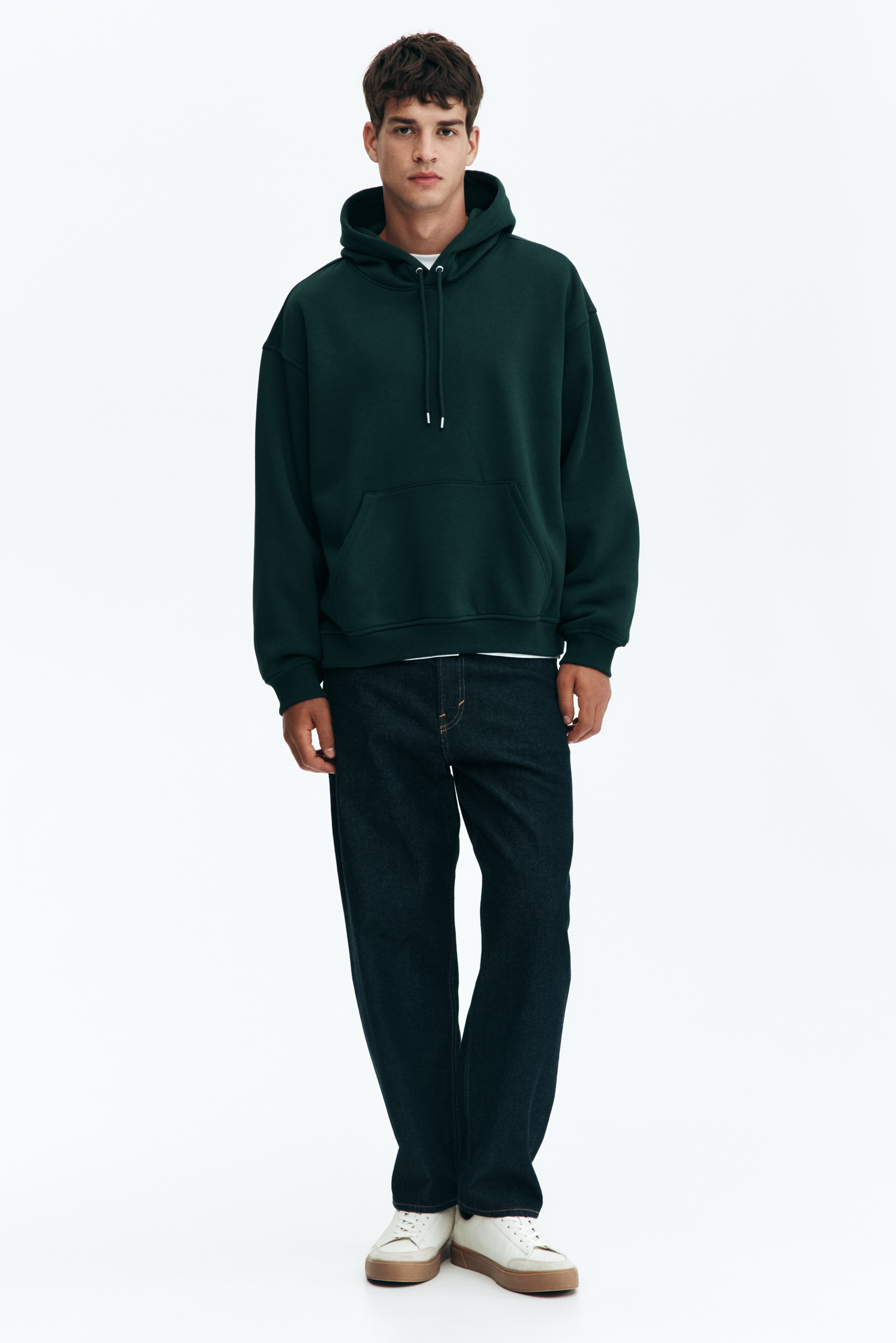 Loose Fit Hoodie - Dark forest green - Men | H&M US