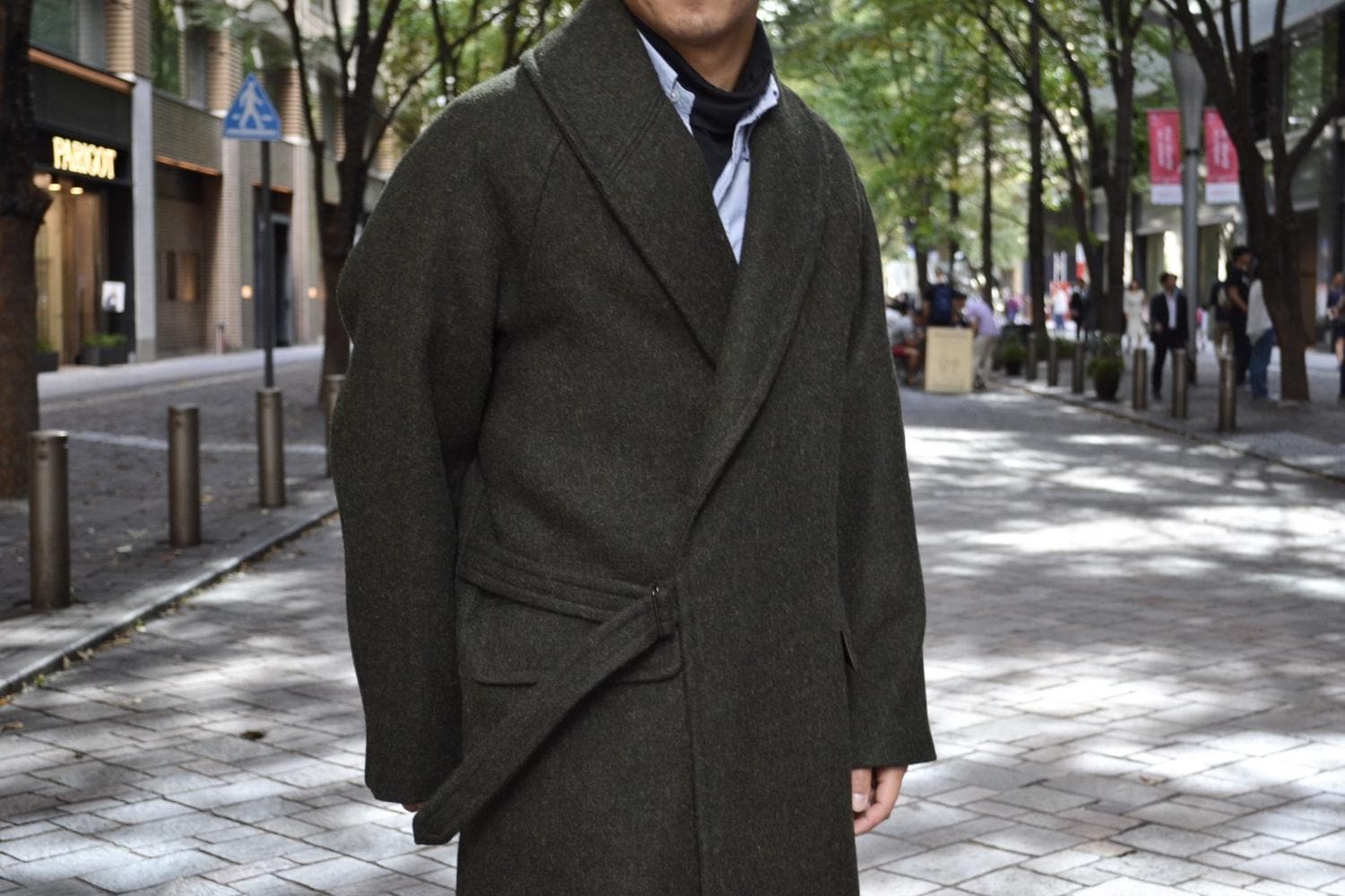 COMOLI Wool Shawl Color Coat