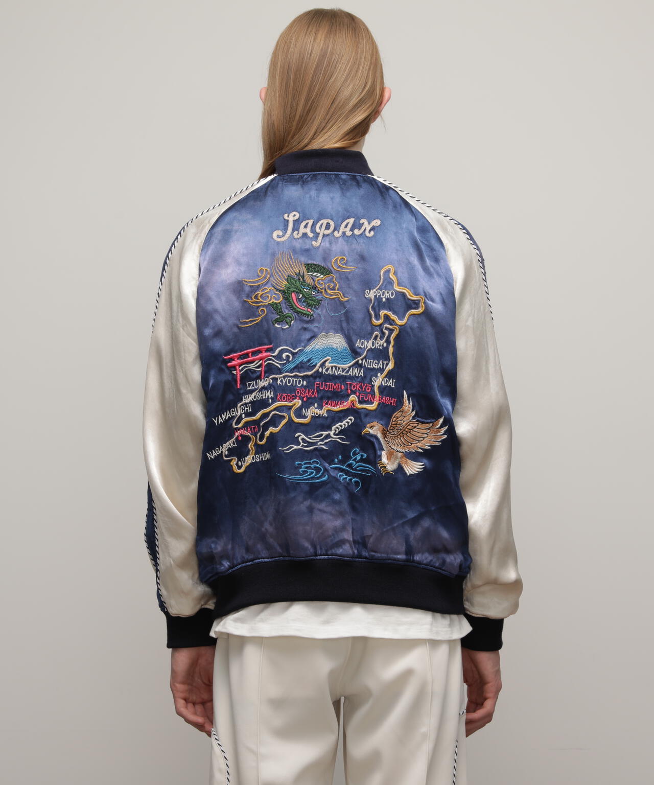 Schott スカジャン Lサイズ 日本地図刺繍 ショット Schott スカジャン