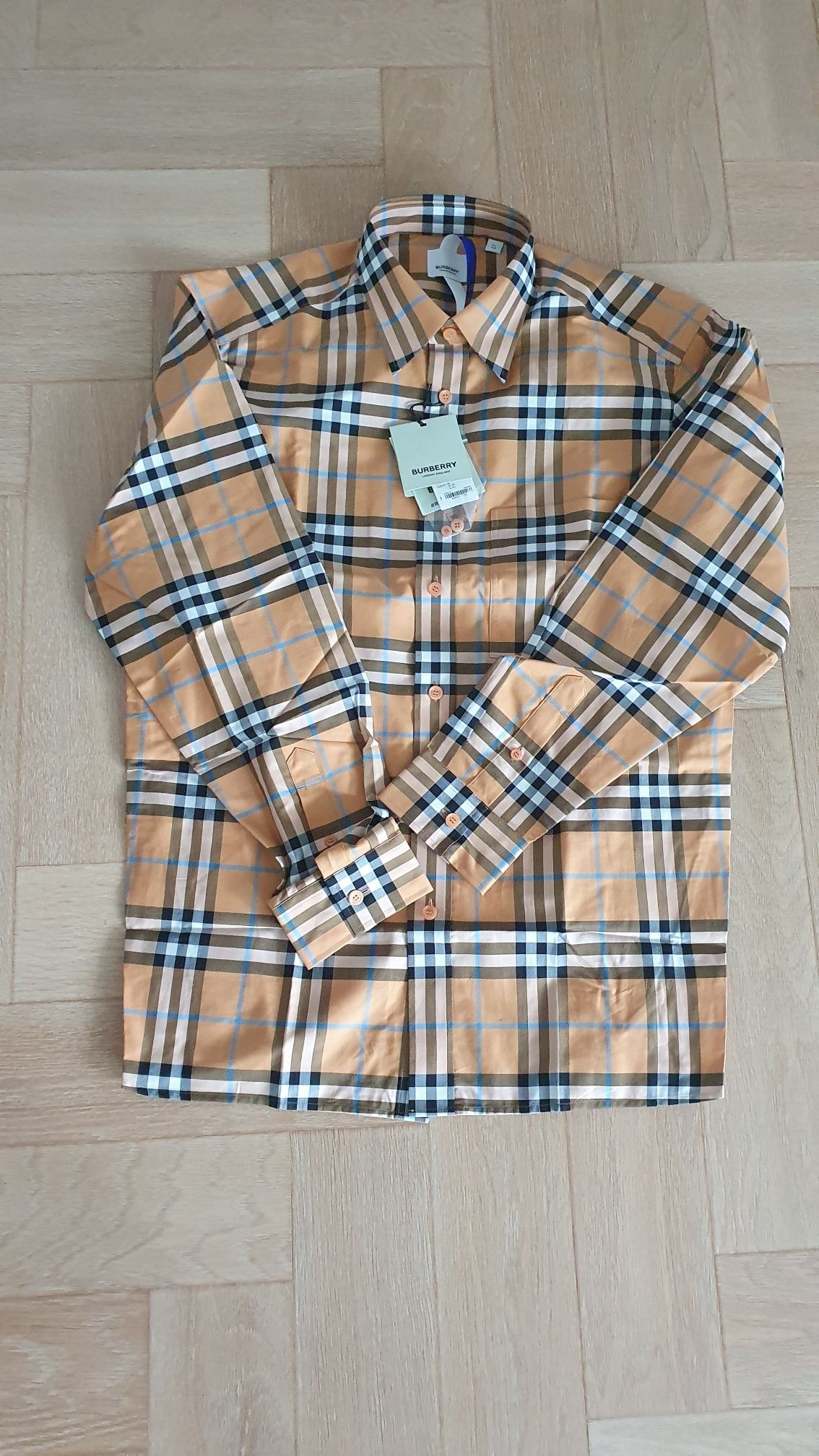MUSINSA | BURBERRY Check shirt - Orange / 8071523