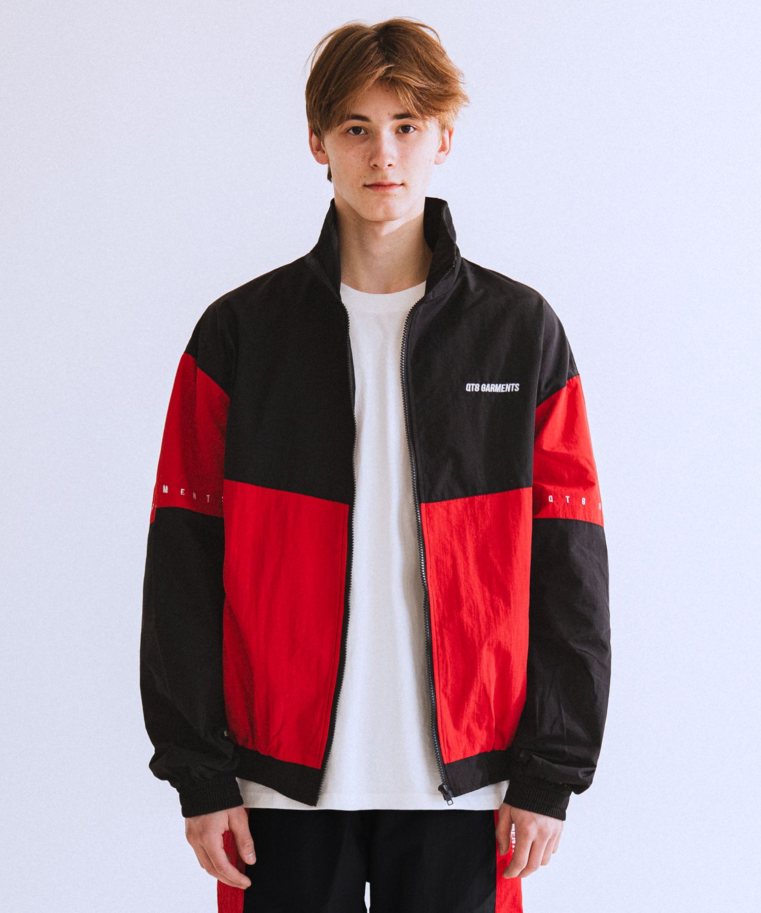 MUSINSA公式 | QT8 GARMENTS RG Old Track Jacket (ブラック/レッド)