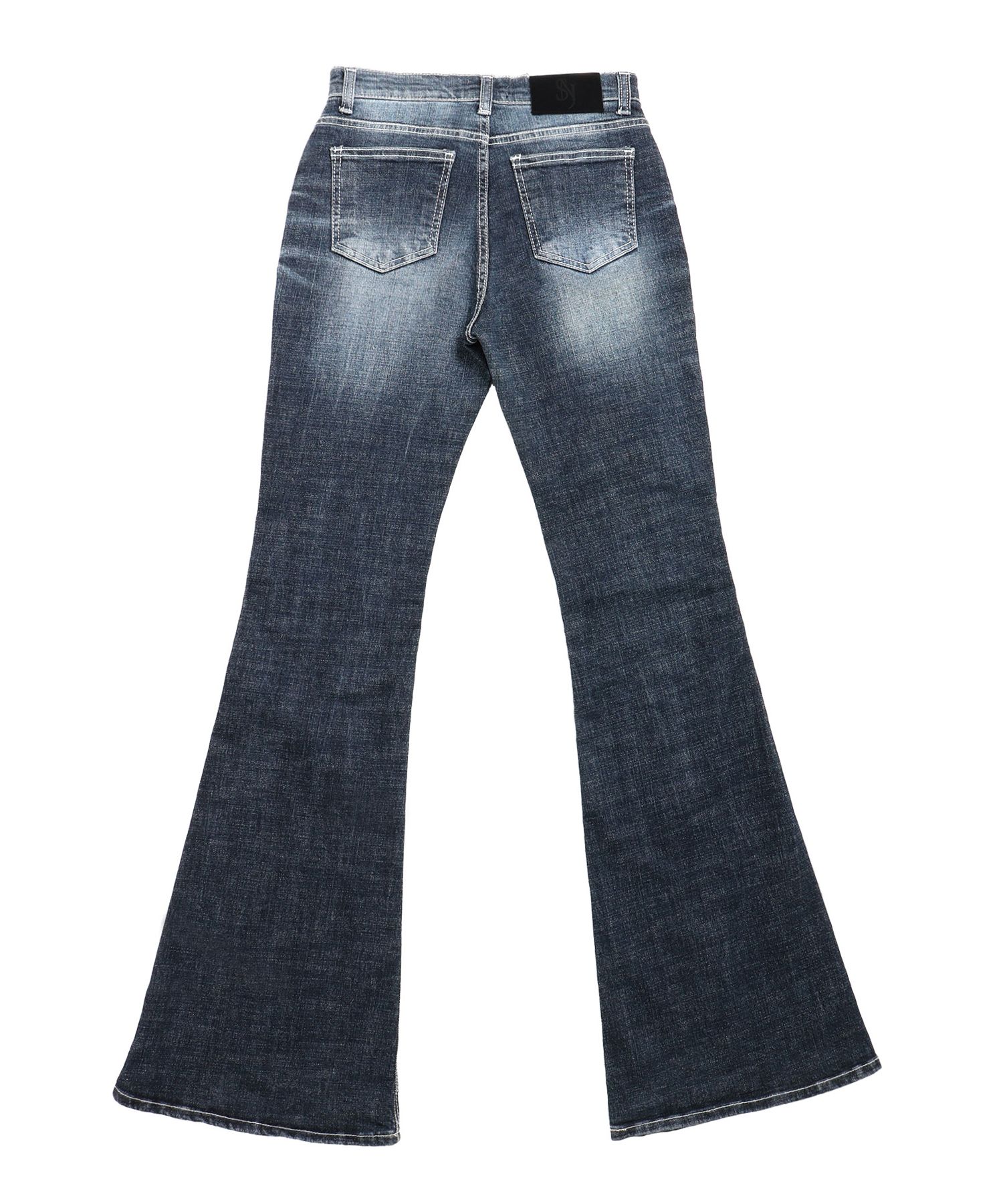 MUSINSA | SYNERJYN CAT WASHING DENIM PANTS DEEP BLUE
