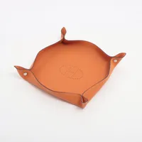 エルメス ヴィドポッシュ レザー×ウッド トレー ブラウン Aランクの