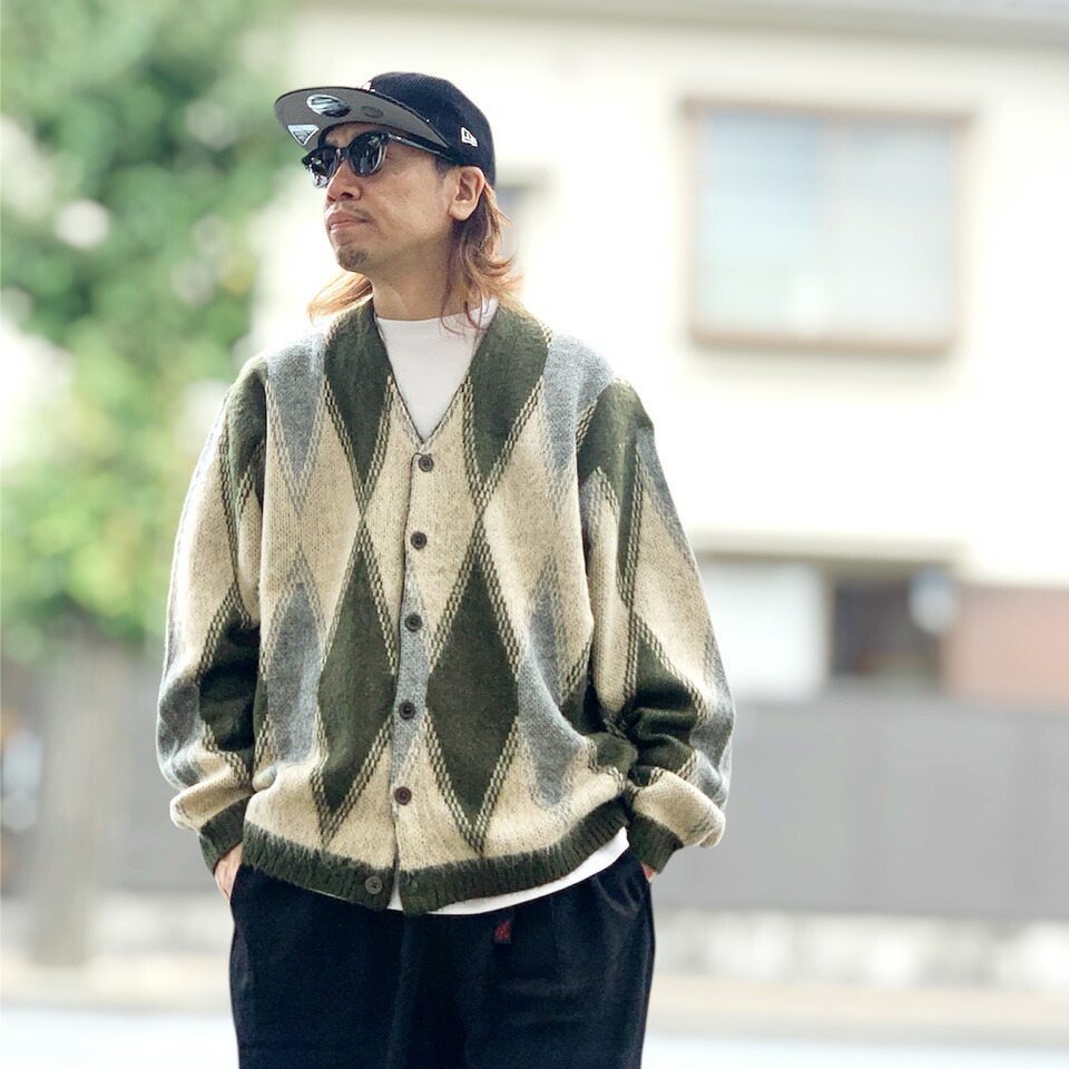 TOWN CRAFT / ARGYLE SHAGGY CARDIGAN