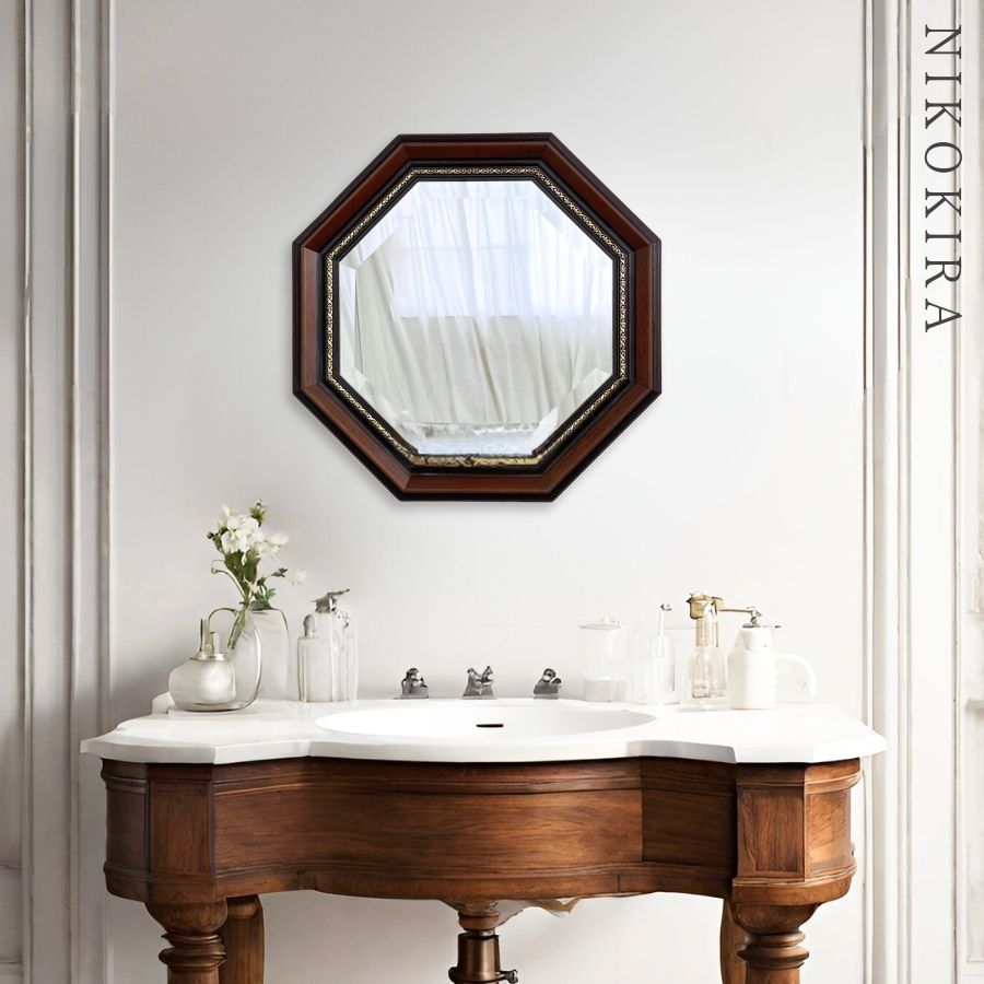 楽天市場】【100円OFFクーポンあり】 鏡 壁掛け イタリア製 八角ミラー