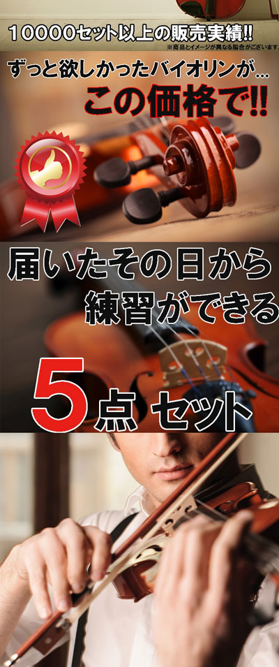 楽天市場】バイオリン5点セット/本体・弓・セミハードケース・駒・松脂
