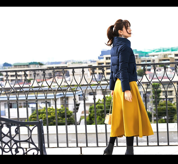 バックリボンショートダウンコート「D488」 -RUIRUE BOUTIQUE