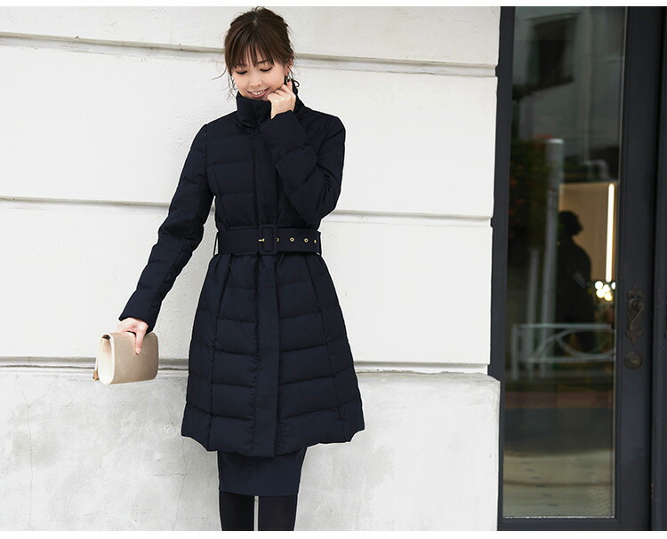 ベルト付きフォックスファーダウンコート「D786」-RUIRUE BOUTIQUE