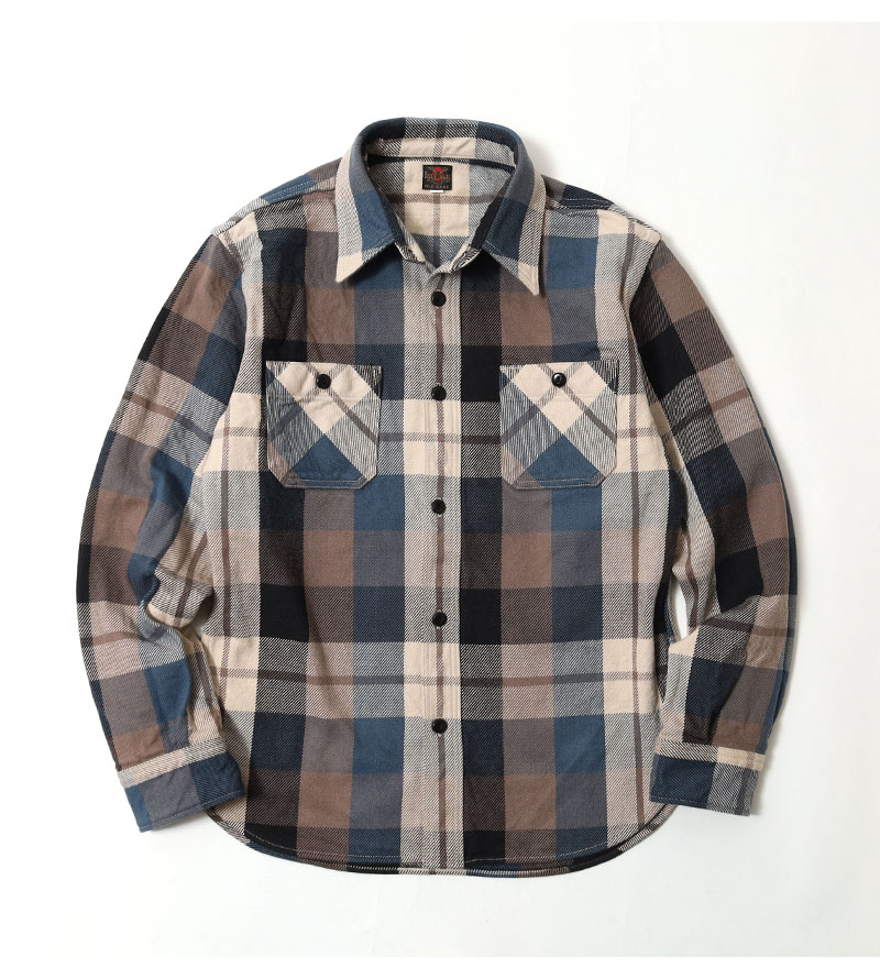 DELUXEWARE(デラックスウエア) ヘビーネルシャツ 50s BLUE KING / HV