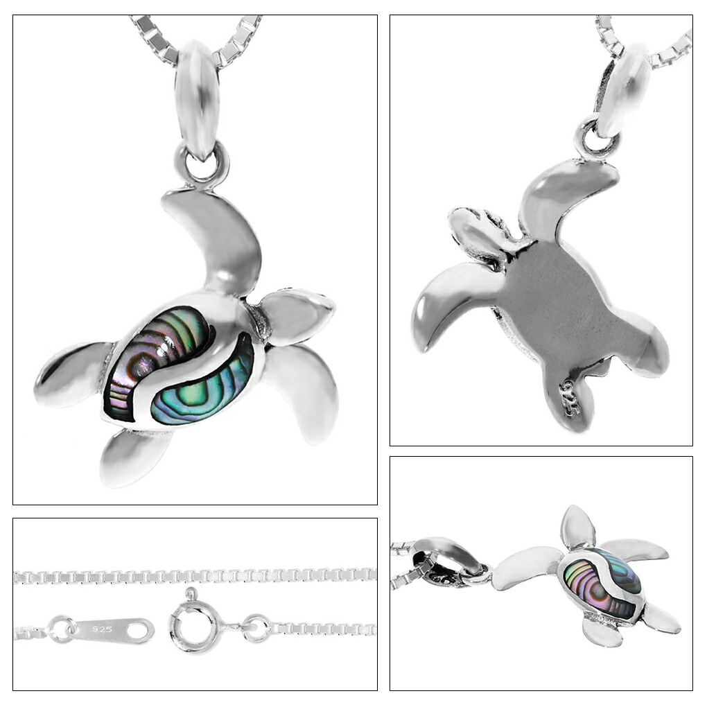 楽天市場】ホヌ シルバー ペンダントトップ ネックレス ウミガメ