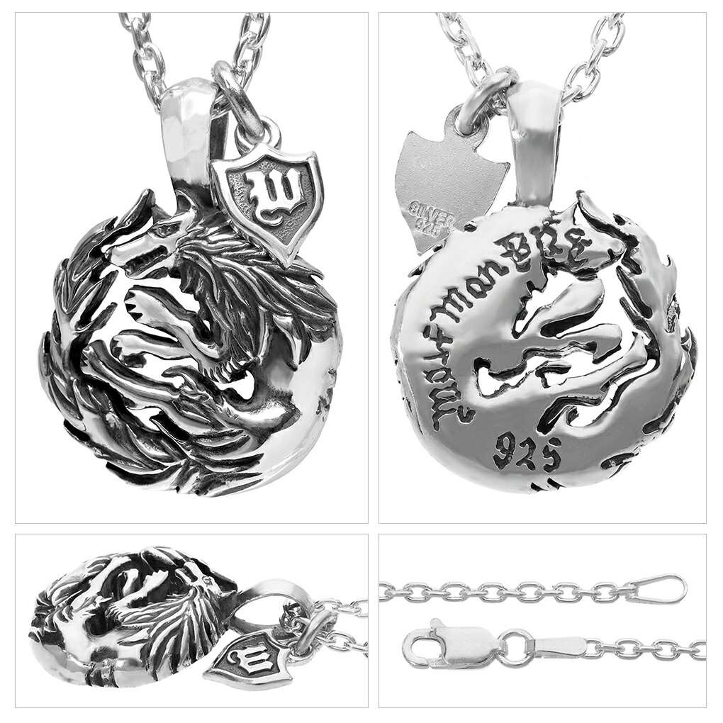 楽天市場】ウルフマン ムーンウルフ ペンダント チェーン付 シルバー
