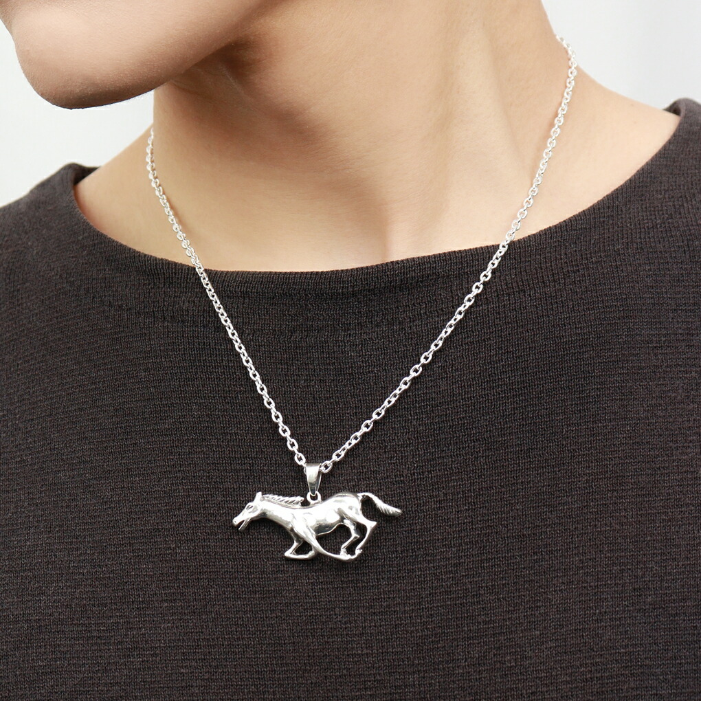 楽天市場】ホース シルバー ネックレス ペンダント ペンダントトップ