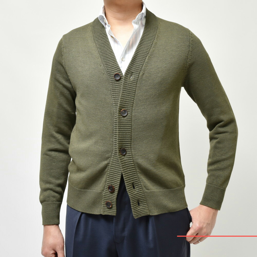 ZANONE（ザノーネ）5ゲージコットンリブニットカーディガン CARDIGAN