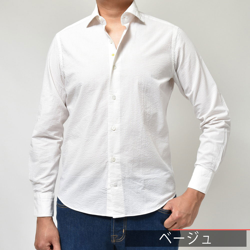 SALE】Giannetto（ジャンネット）コットンシアサッカーストライプ