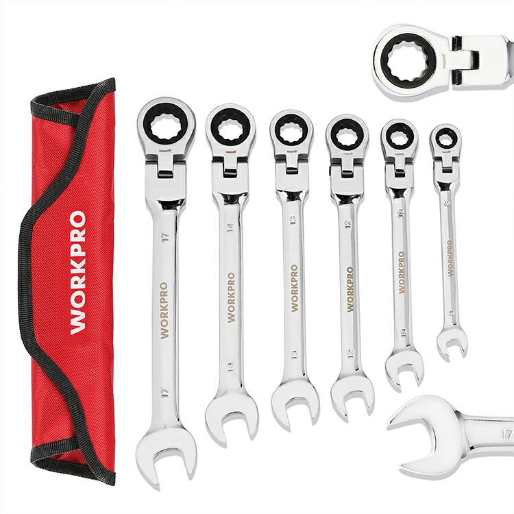 楽天市場】【10%OFF】WORKPRO ラチェットレンチ 首振り 6本組 8~17mm