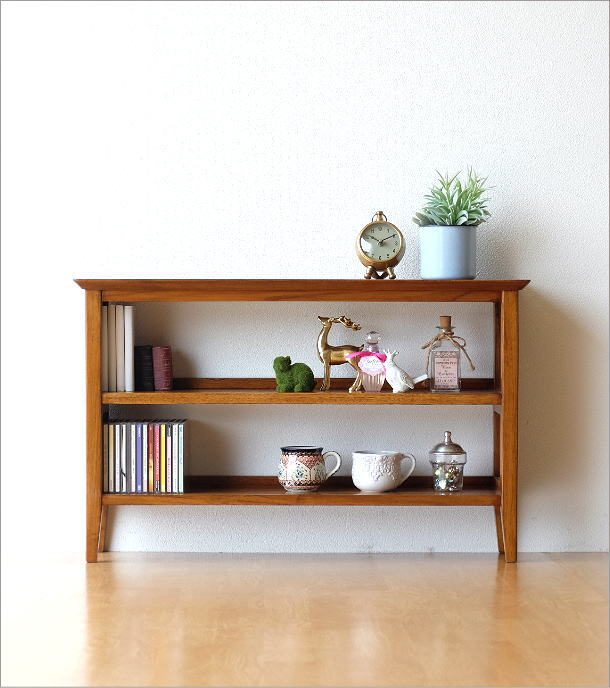 楽天市場】オープンラック 木製 スリム 3段 卓上 収納棚 文庫本 本棚