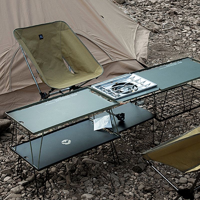 mj】キャンピングムーン フィールドラック 4台 天板1枚 収納ケース付