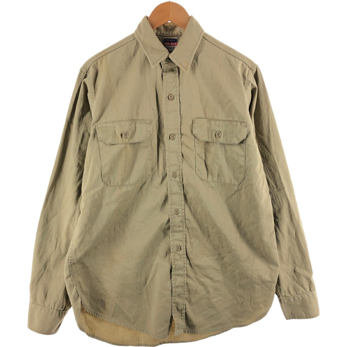 古着 50年代 ビッグマック BIG MAC 長袖 ワークシャツ メンズM相当