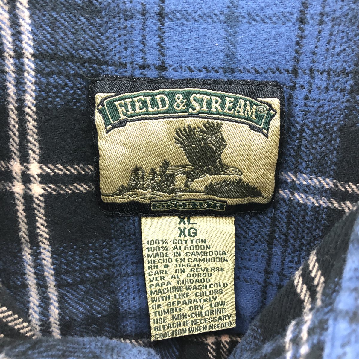 古着 フィールドアンドストリーム FIELD&STREAM オンブレチェック 長袖