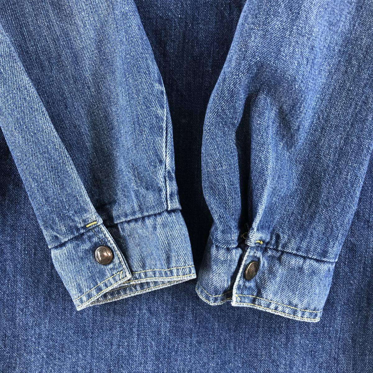 古着 70年代 ビッグスミス Big Smith オープンカラー 長袖 デニム