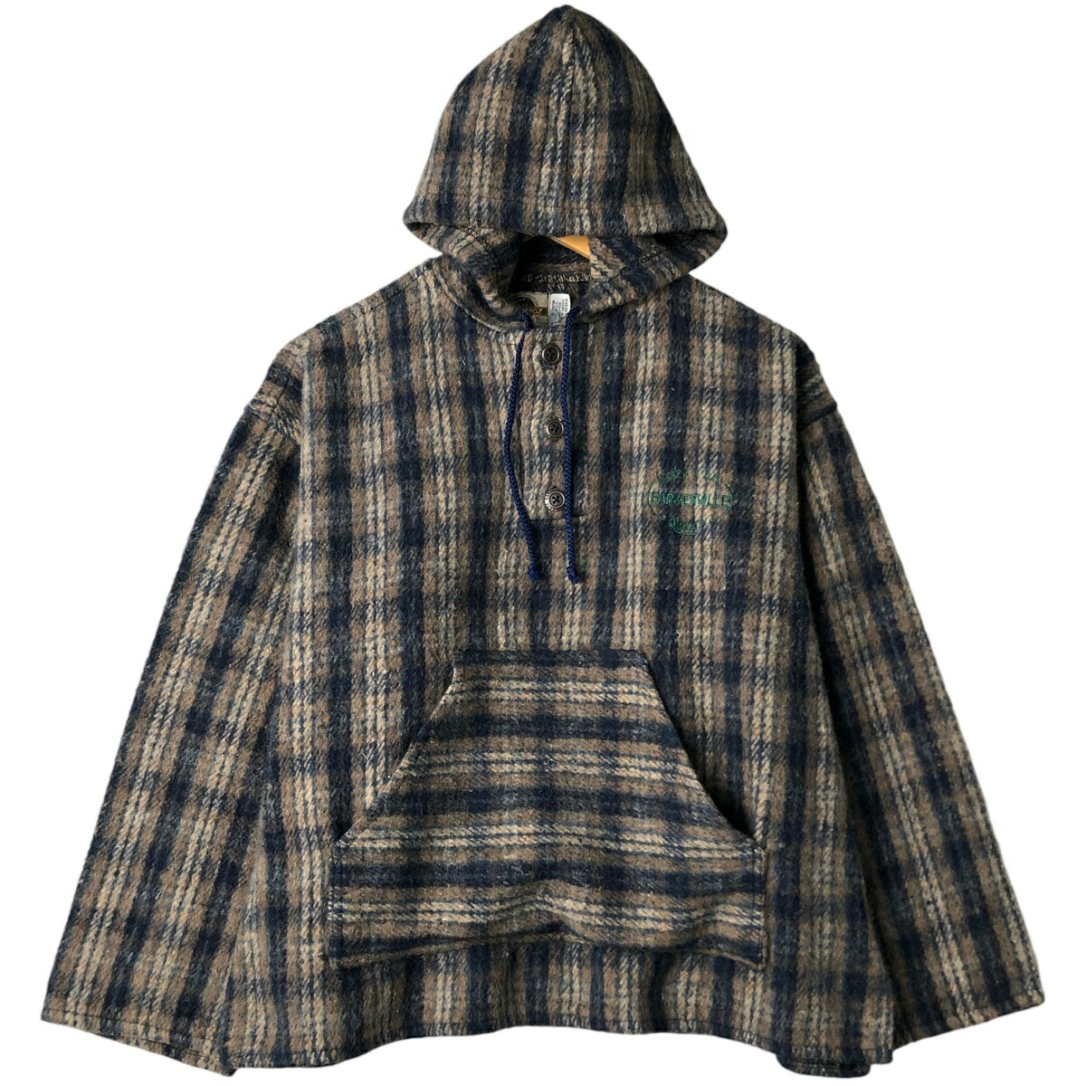 古着 90年代 EARTHRAGZ チェック柄 メキシカンパーカー メンズXL相当