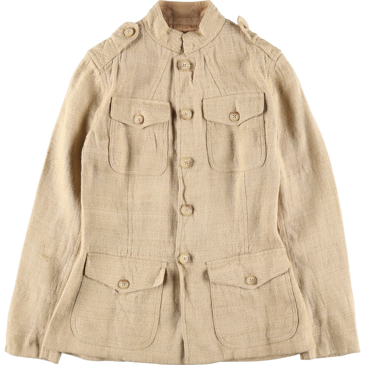 ラルフローレン コットン レザー切替 ジャケット サファリジャケット