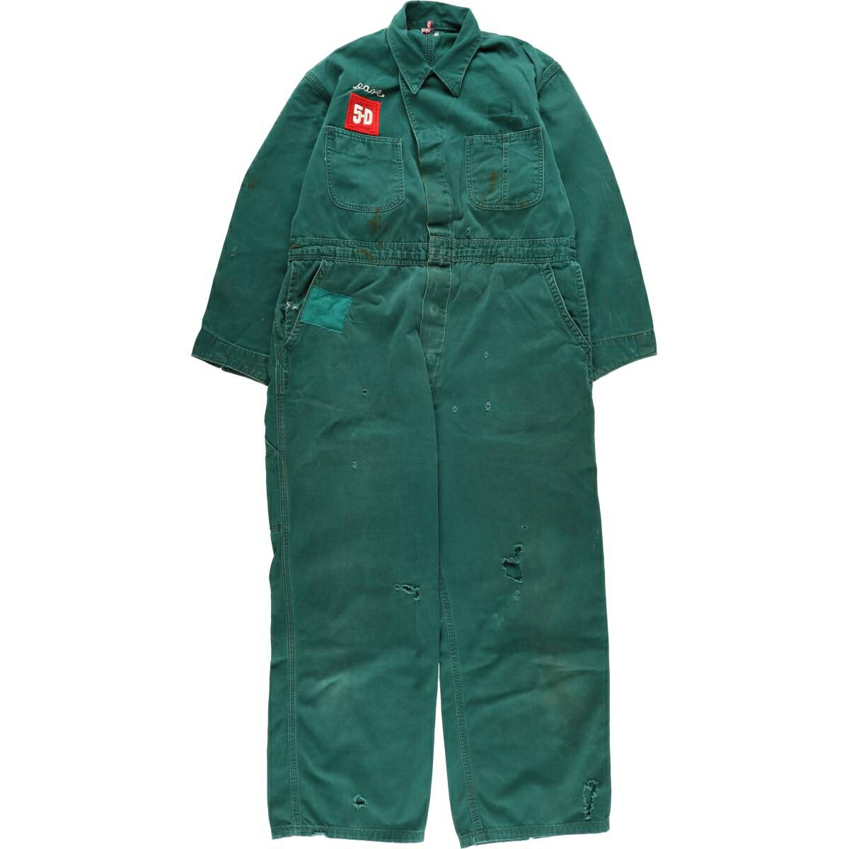 古着 ユニトグ UNITOG 長袖 オールインワン つなぎ メンズM相当