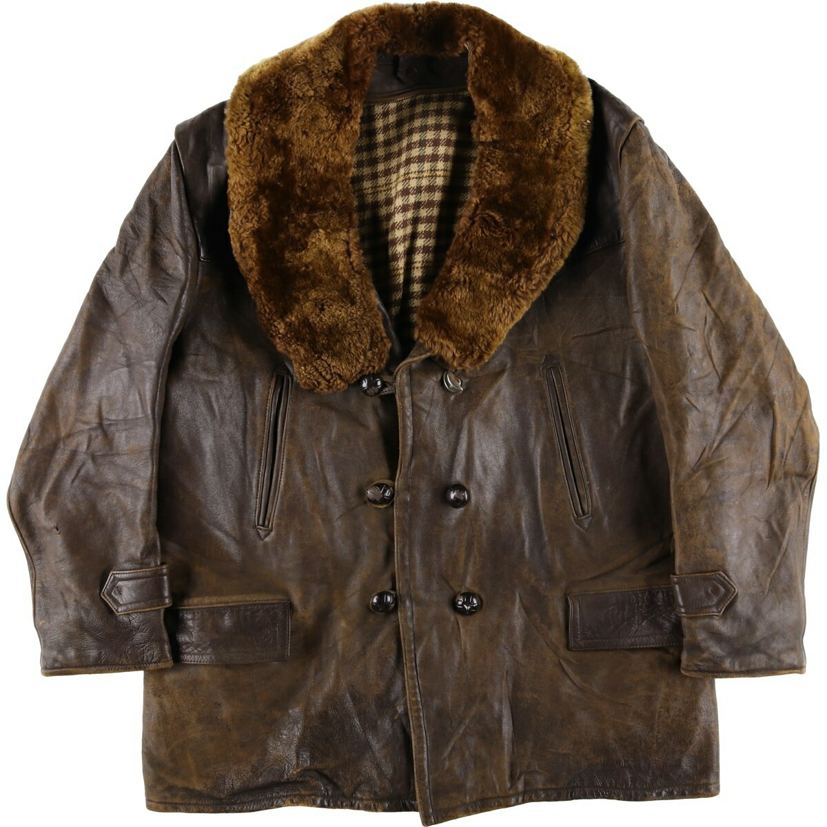 古着 レザーカーコート メンズM相当 /evb004002 【中古】 【260118