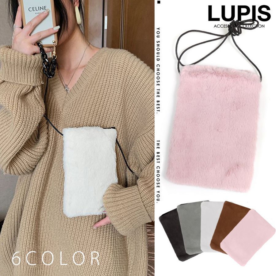 コンパクトファーショルダーバッグ - ショルダーバッグ・ミニバッグを