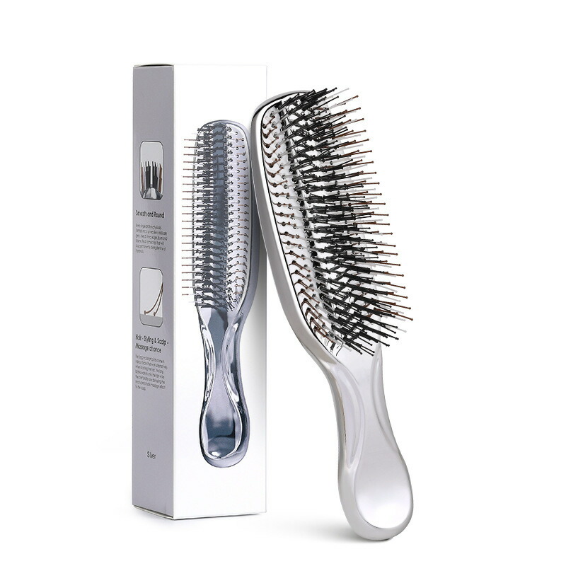 楽天市場】ヘアブラシ くし メッキマッサージコーム プレゼント