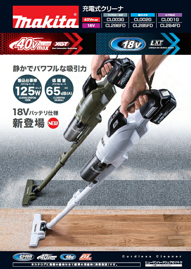 楽天市場】マキタ掃除機 18V充電式クリーナー CL286FDRFO（オリーブ