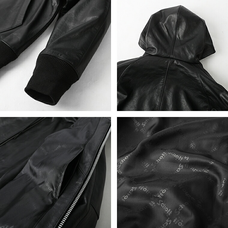 楽天市場】【ポイント10倍】Schott ショット LEATHER HOOED JACKET