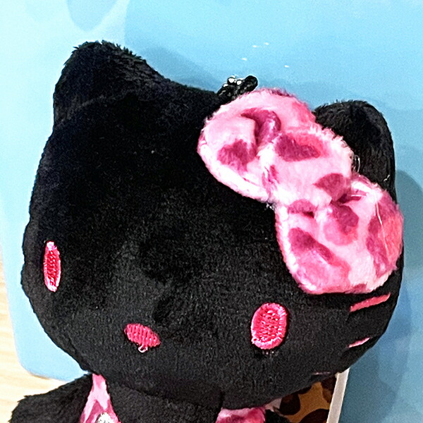 サンリオ ハローキティ ヒョウ柄 ブラック ボールチェーンマスコット