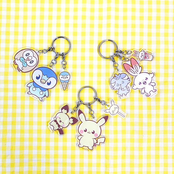 ポケットモンスター 3連アクリルキーホルダー ピカチュウ&ピチュー
