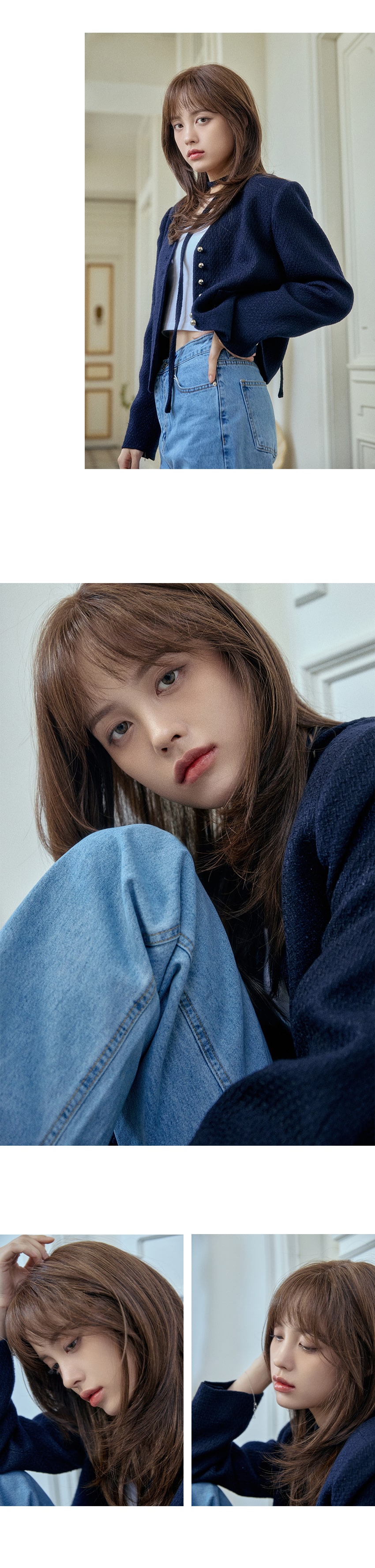 総手植えフルウィッグ)レイヤードパーマ エミリン（モースト原糸）