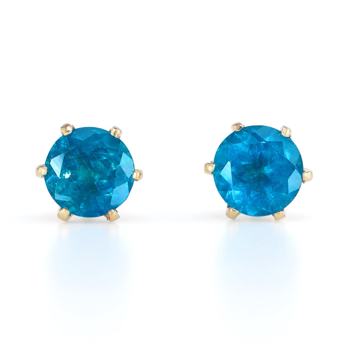 楽天市場】K18 ネオンブルー アパタイト ピアス 各0.50ct 18金 ブルー