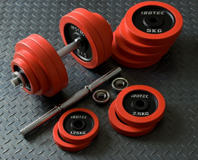 ラバーダンベル 60kg 片手30kg×2個セット IROTEC (アイロテック)
