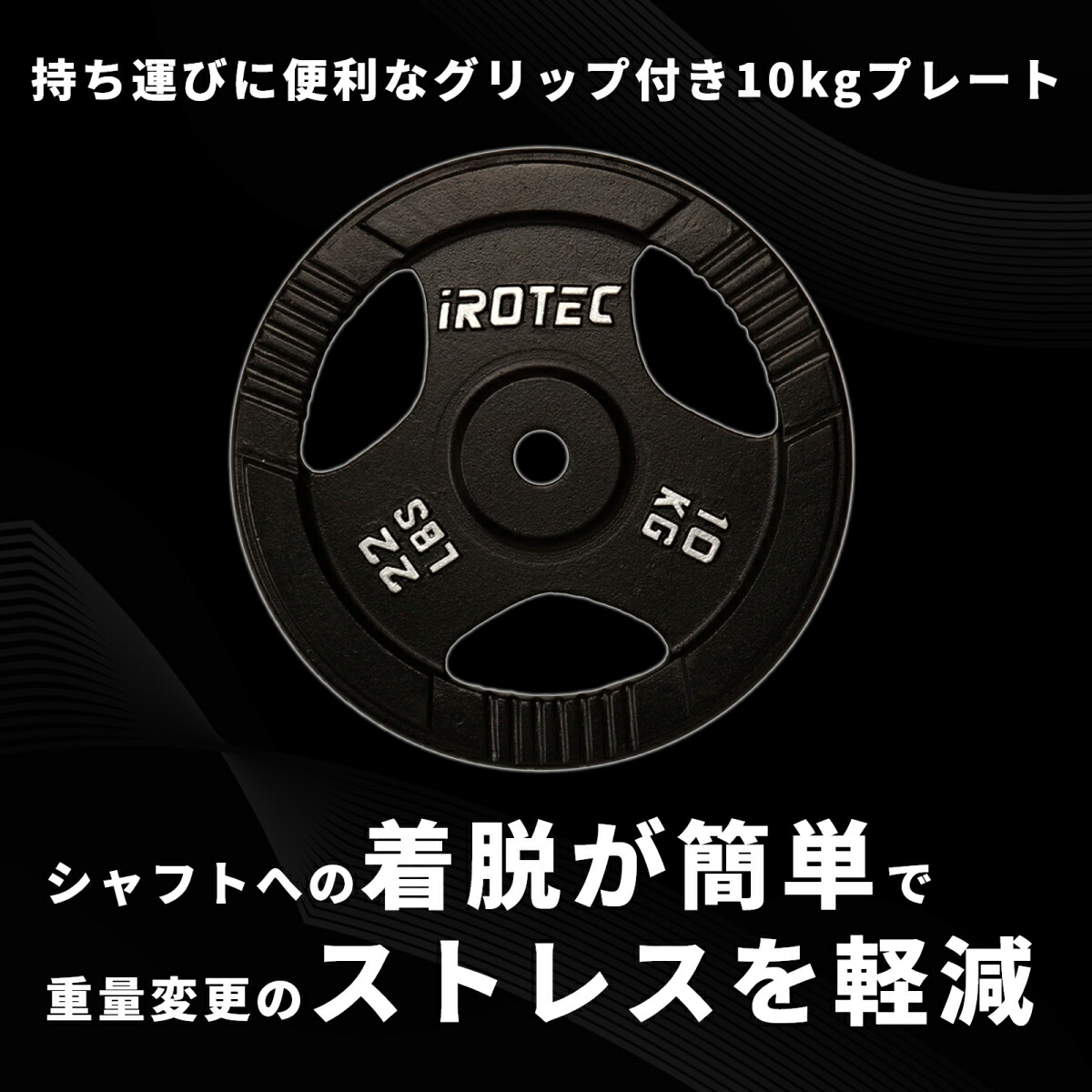 アイアンプレート10kg(1枚)【穴径29mm】 IROTEC (アイロテック)