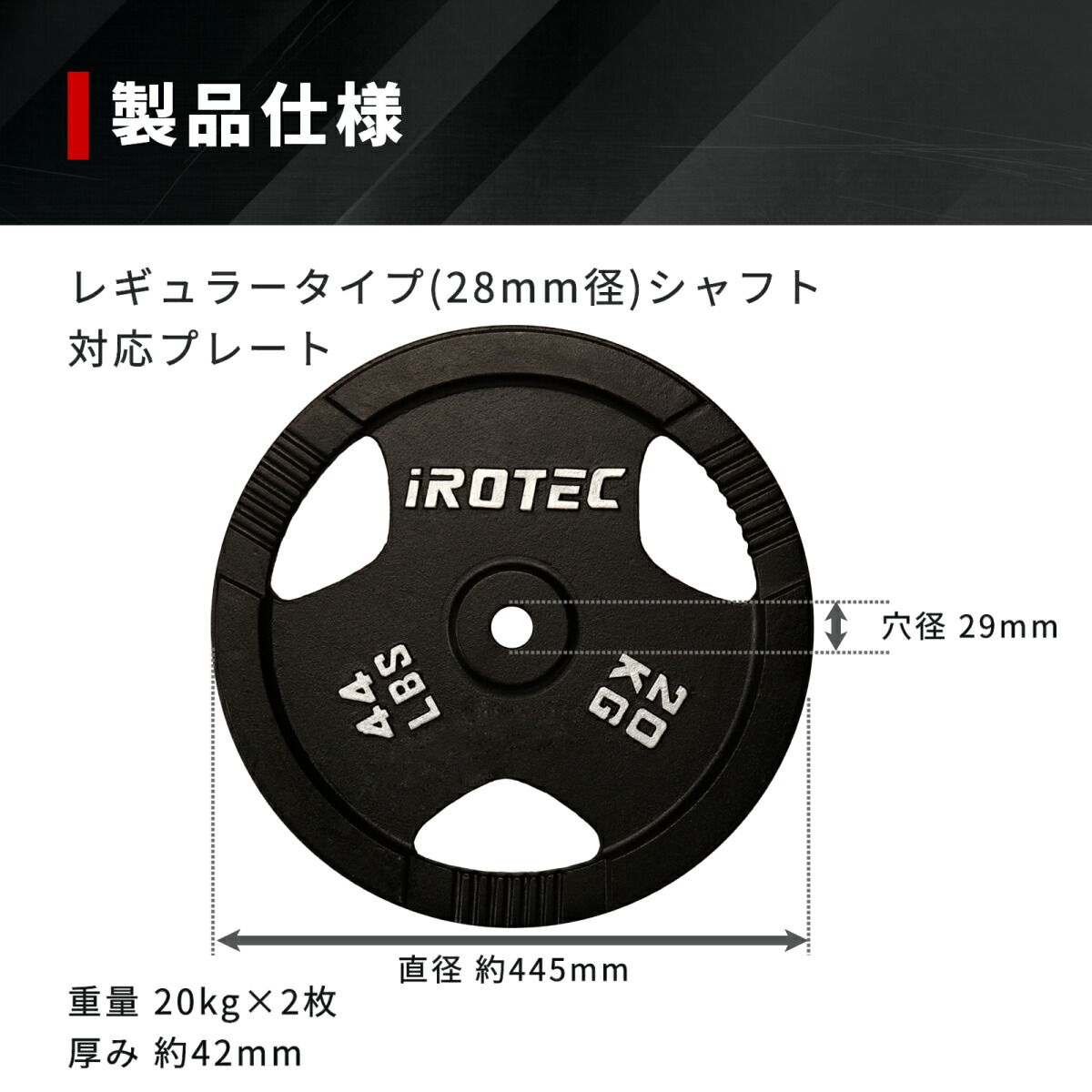 アイアンプレート20kg(2枚) IROTEC (アイロテック)