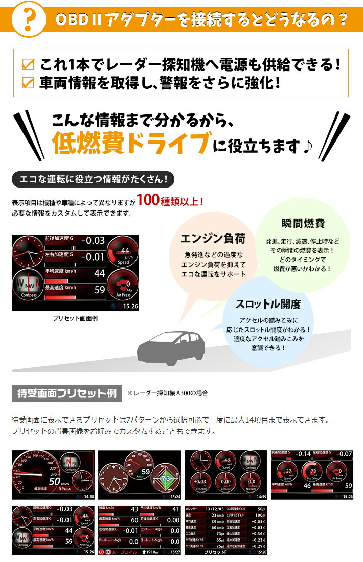 楽天市場】ユピテル OBDIIアダプター OBD12-MIII【GS503L GS303L