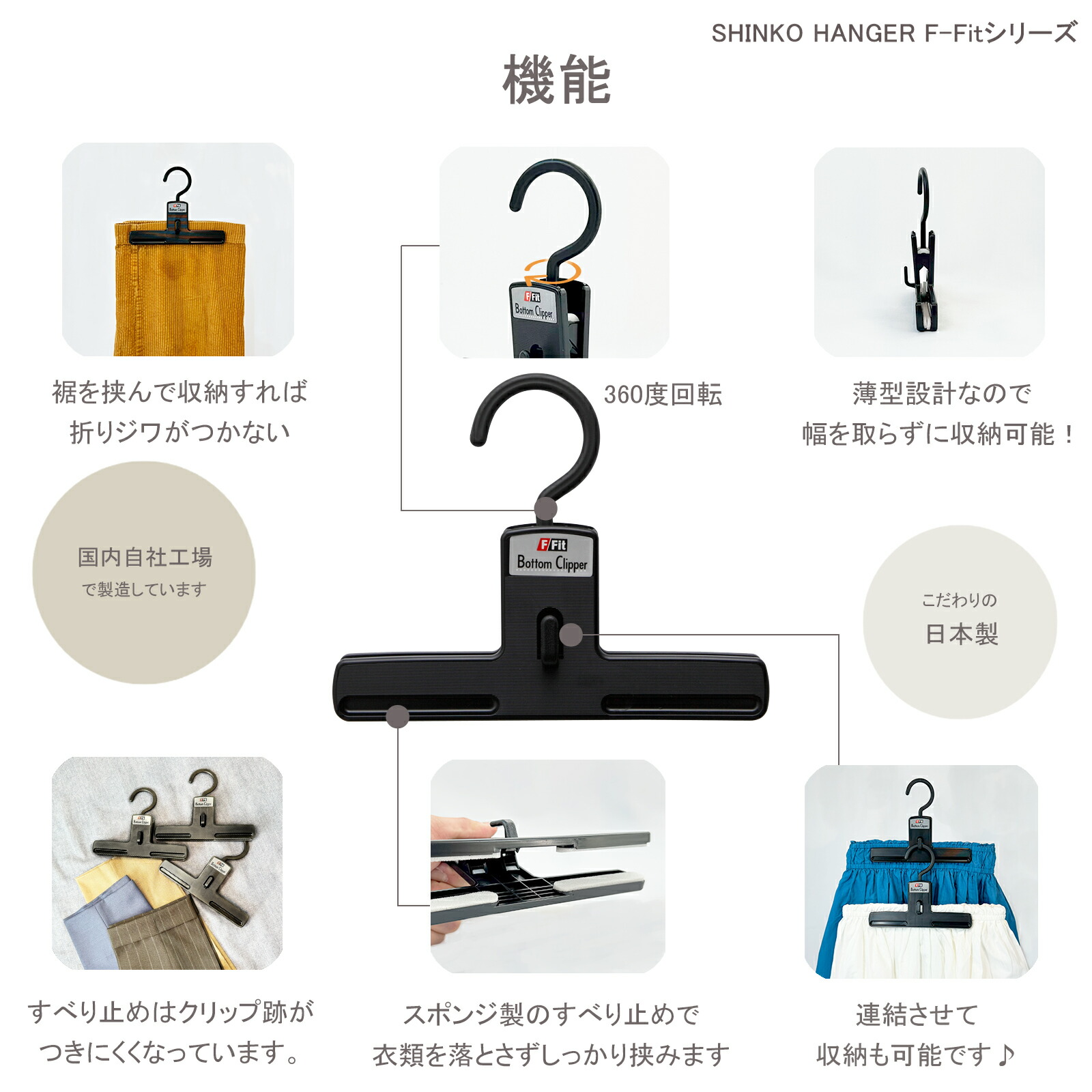 楽天市場】独自開発のワンクリップ！【シンコハンガー公式】F-Fit