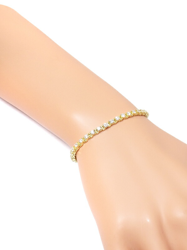 MIKIMOTO】ミキモト『K18YG ダイヤモンド2.30ct ブレスレット テニス