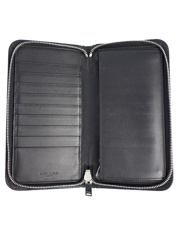 SAINT LAURENT PARIS】サンローランパリ『クロコ型押し フルジップ