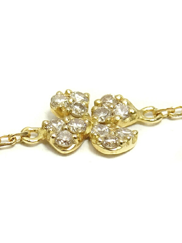 agete】【CLOVER】アガット『K18YG ブレスレット クローバーモチーフ