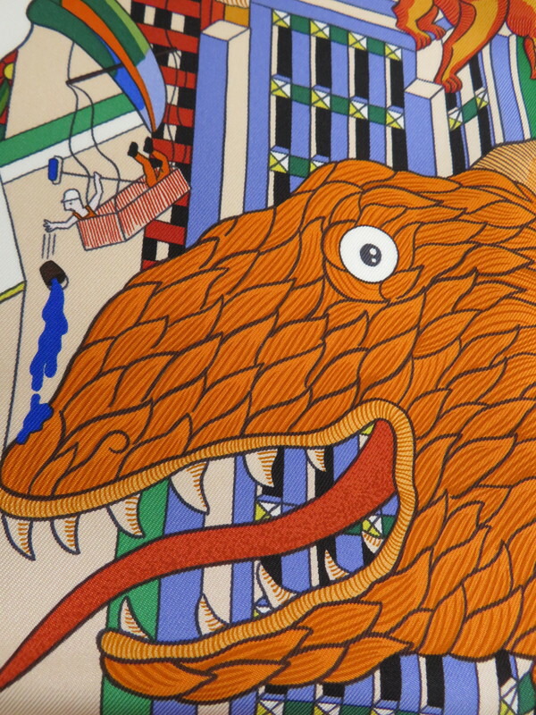 HERMES】【ANIMAPOLIS】【フランス製】エルメス『カレ90 アニマポリス