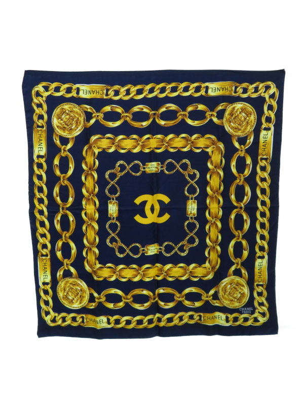 CHANEL】シャネル『チェーン柄スカーフ』レディース 1週間保証【中古