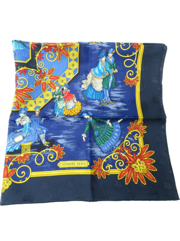 HERMES】【Joies d'Hiver】【フランス製】エルメス『カレ90 冬の愉しみ