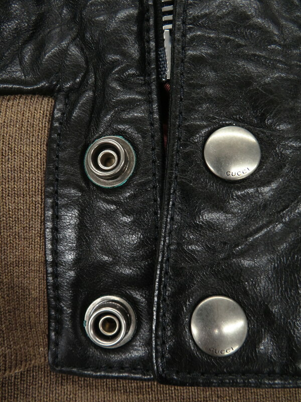 GUCCI】グッチ『刺繍入り レザージャケット size38』526814 XG683