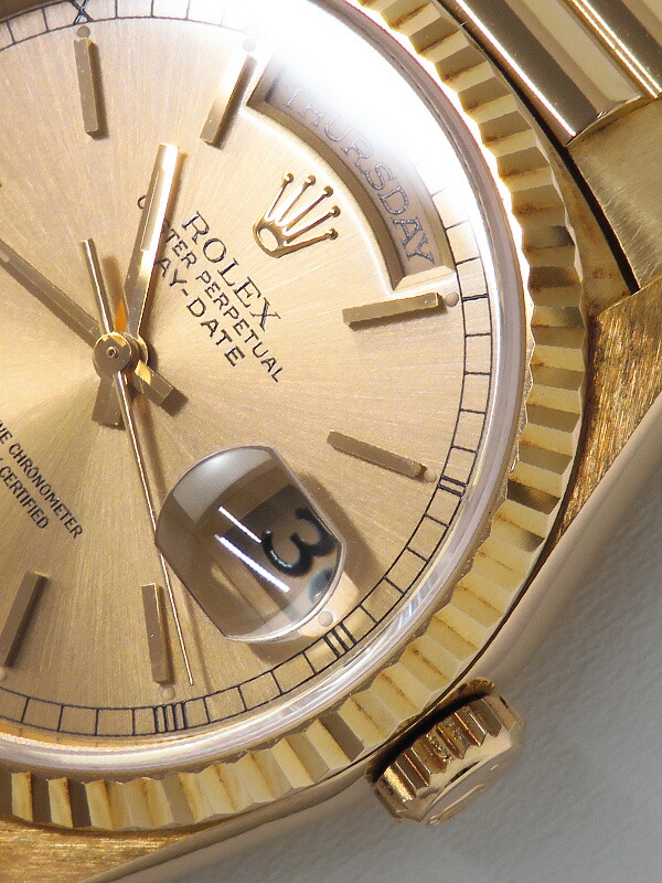 ROLEX】【YG】【仕上済】ロレックス『デイデイト』18238 T番'96年頃製