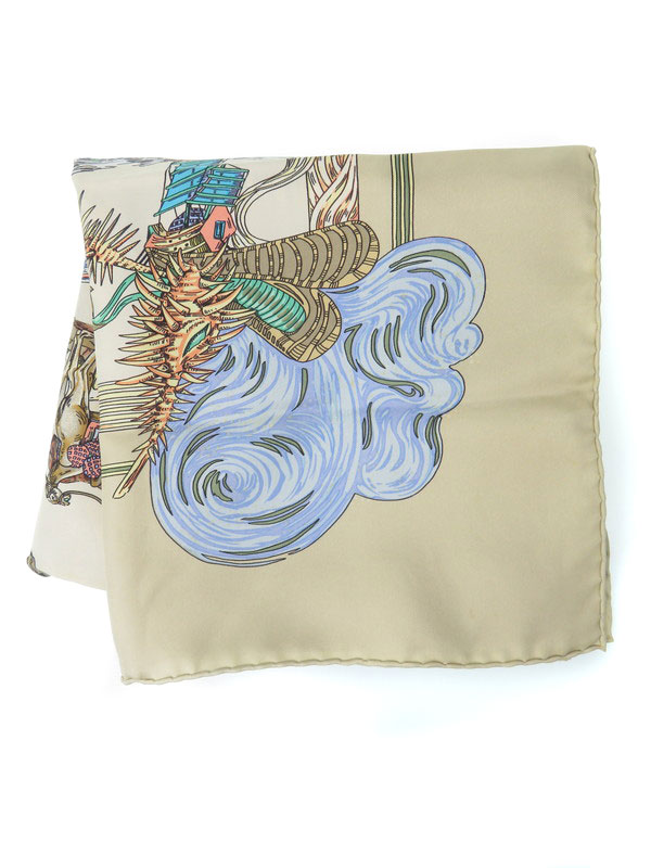 HERMES】【Au FIL de la SOIE】【フランス製】エルメス『カレ90 絹糸の